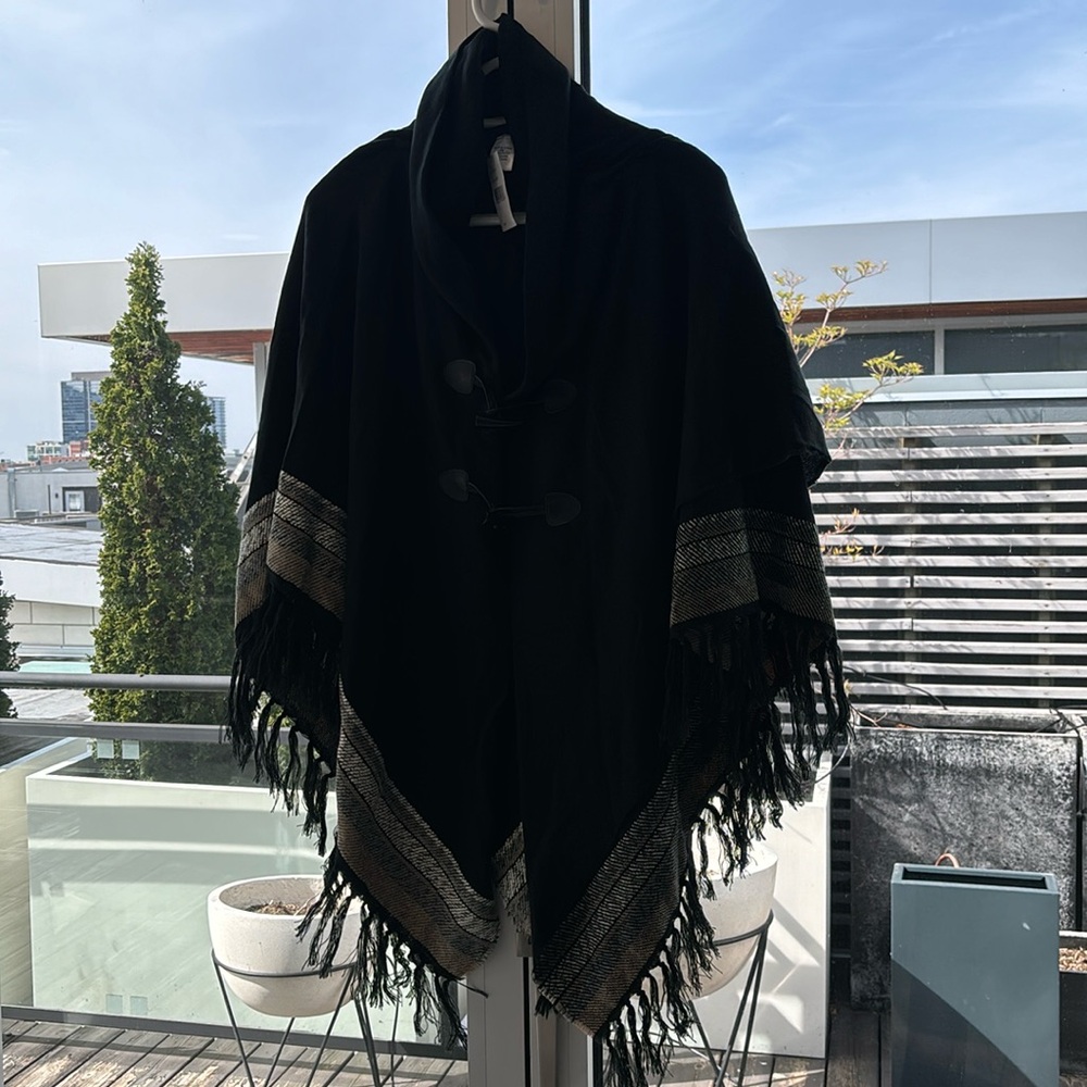 Black and brown poncho